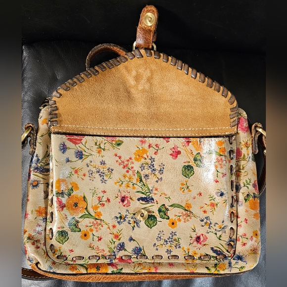 Patricia Nash Emeline Leather Crossbody Prarie Rose Floral Print EUC - Ink Marks - Picture 7 of 16